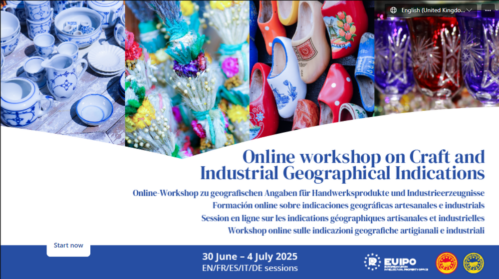 Онлайн семинар за новата система на ЕС за географските указания за занаятчийските и промишлени продукти ще се проведе от 30 юни до 4 юли