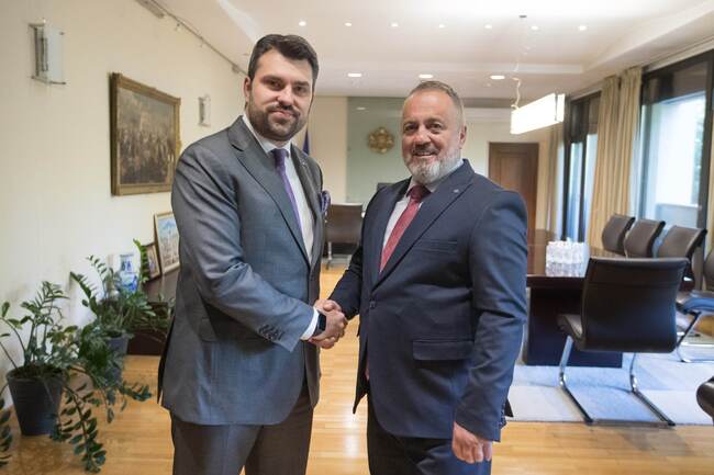 Министър Георг Георгиев прие председателя на вече заличеното сдружение Културен клуб “Иван Михайлов” Люпчо Георгиевски в МВнР