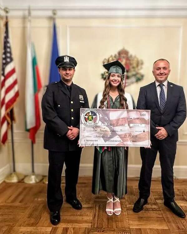 Bulgarian American Police Association Awards Scholarship to Bulgarian American Graduate Kalina Egan from New York