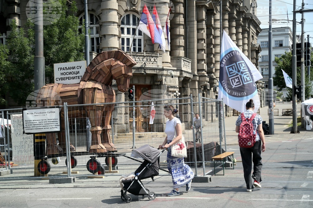 Сърбия - Белград - протестиращи