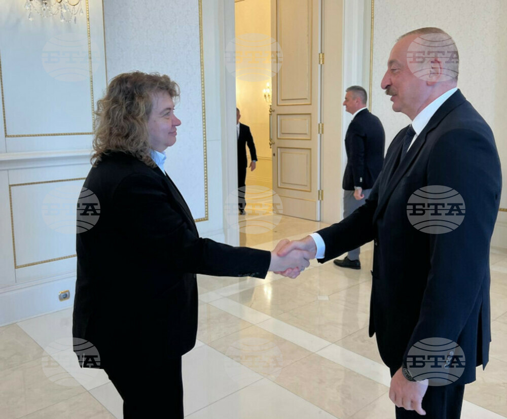 Народно събрание: Азербайджан е ключов партньор на България в областта на енергетиката, заяви председателят на парламента Наталия Киселова на среща с президента на Азербайджан Илхам Алиев