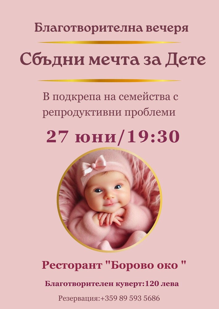 Благотворителна вечер в подкрепа на семейства от област Търговище организира фондация „Мечта за дете“
