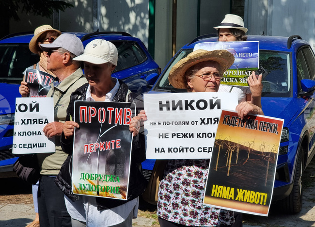 Жители на община Вълчи дол излязоха на протест срещу изграждането на ветрогенераторна централа