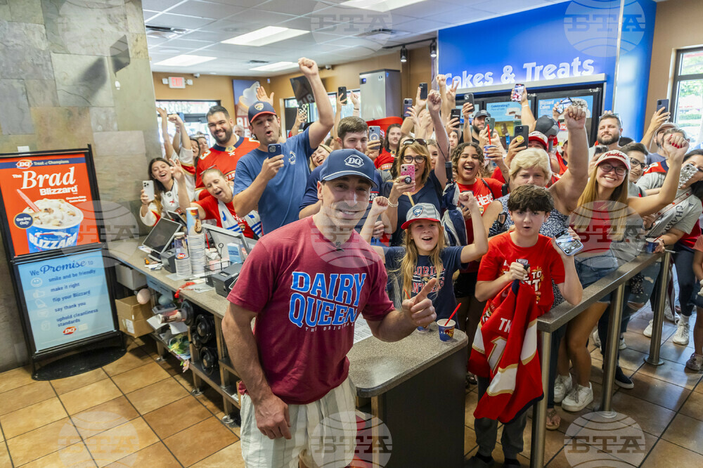 Brad Marchand, Professional Hockey Player, Surprises Fans at Local South Florida Dairy Queen