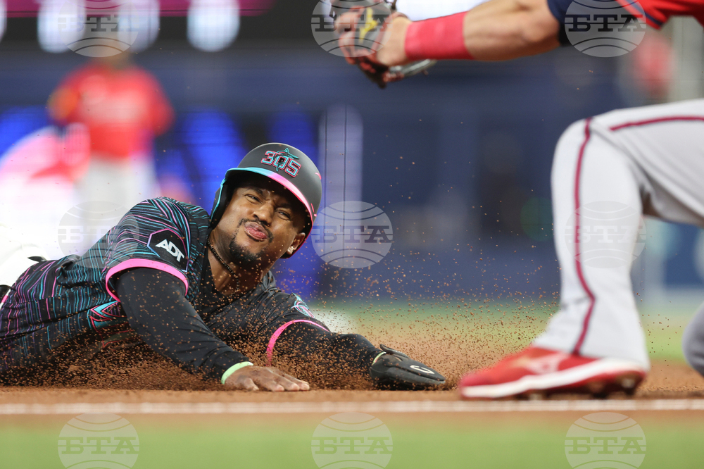 APTOPIX Braves Marlins Baseball