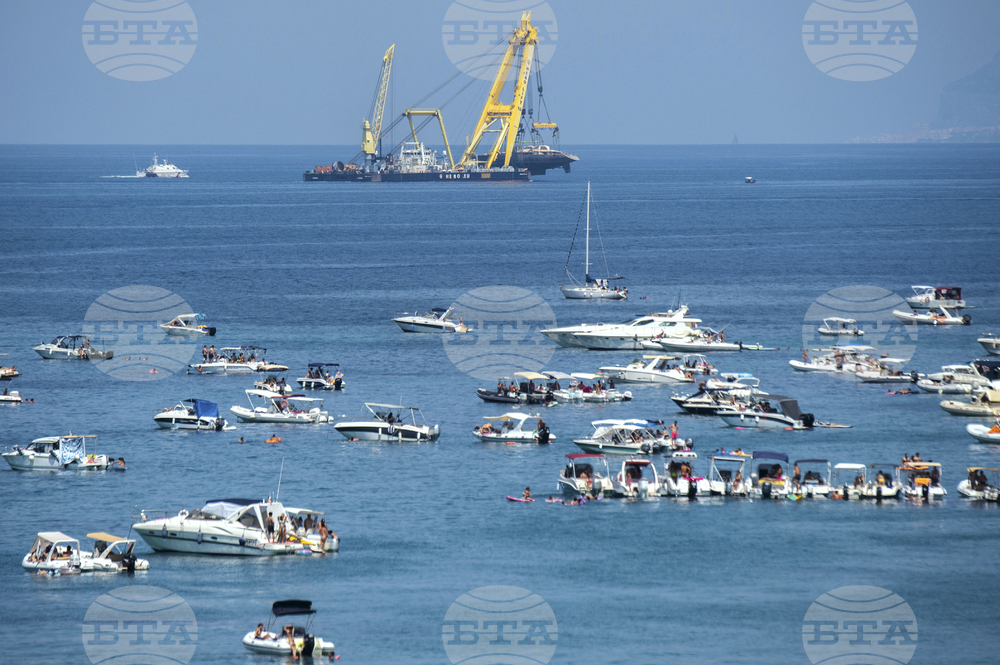 APTOPIX Italy Yacht Recovering
