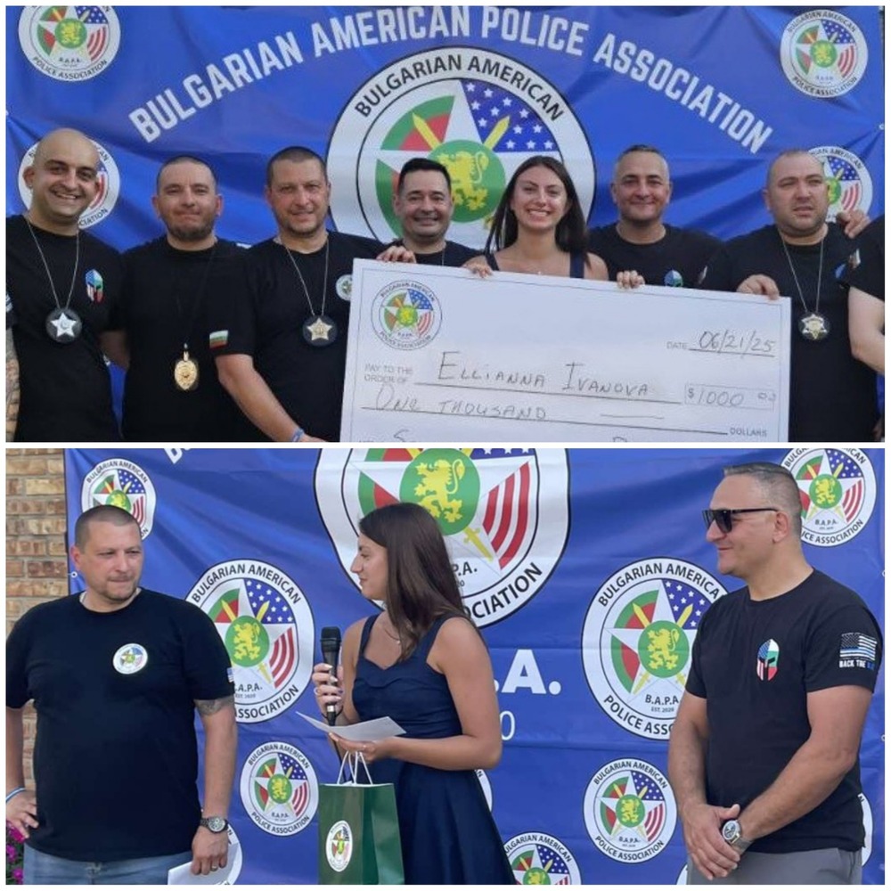 Българо-американската полицейска асоциация връчи стипендия от 1000 долара на студентката от български произход Елиана Иванова