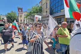 Хасково - протестно шествие - въвеждане на единна европейска валута в България