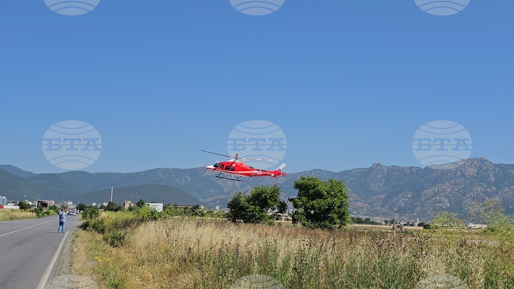 Медицински хеликоптер транспортира пациент с изгаряния от сливенската болница до Пловдив