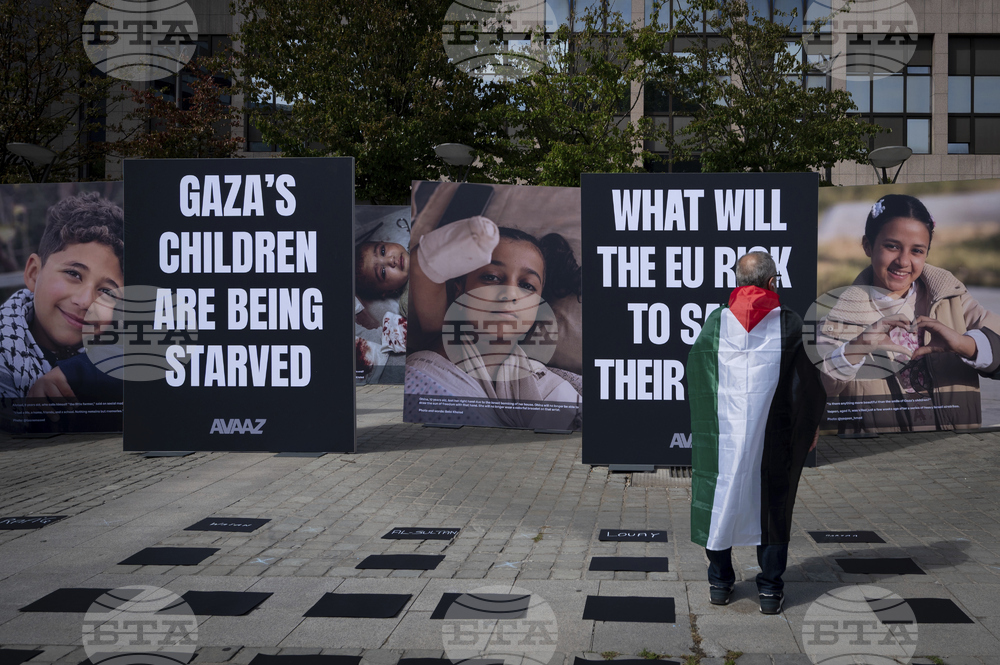 "Look Them in the Eyes" - EU Outdoor Installation & Media Moment for Gaza
