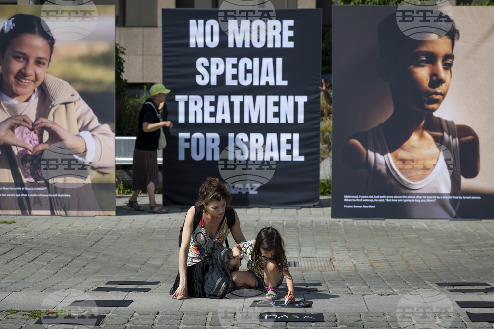 "Look Them in the Eyes" - EU Outdoor Installation & Media Moment for Gaza