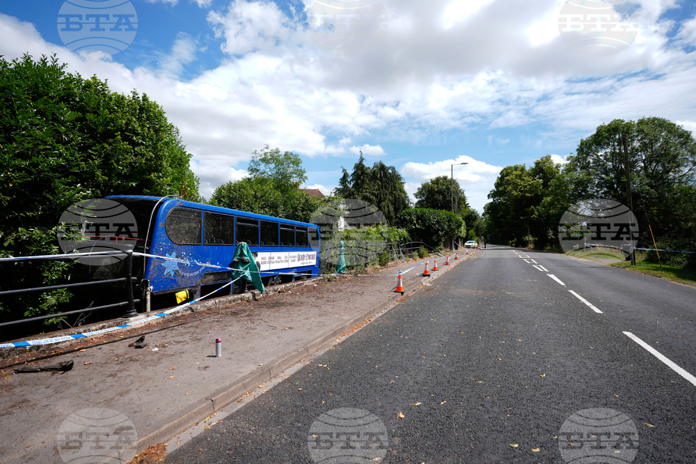 Britain Doubledecker Bus in River