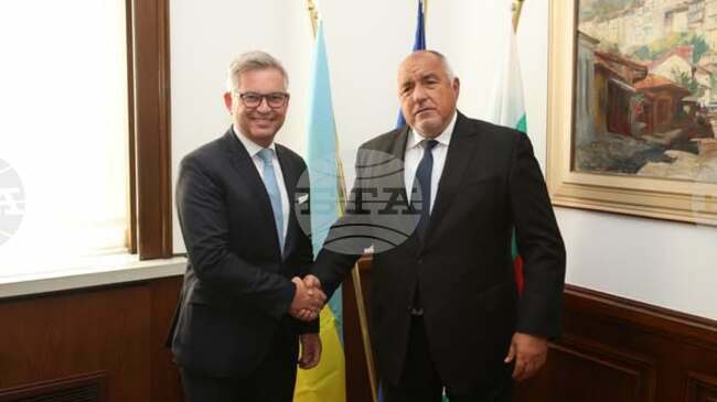 GERB Leader Borissov and Home Affairs EU Commissioner Brunner Discuss Schengen External Borders in Sofia