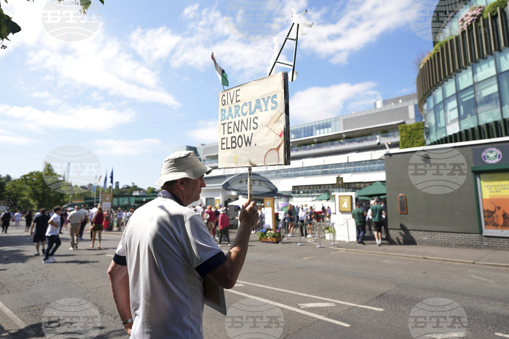 Britain Wimbledon Tennis Protest
