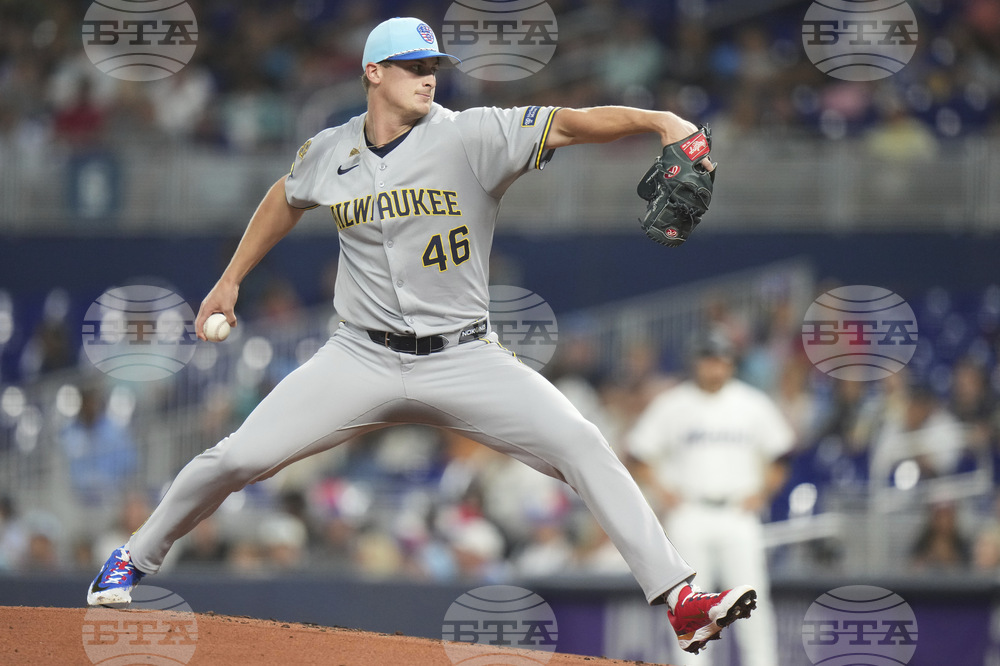 Brewers Marlins Baseball