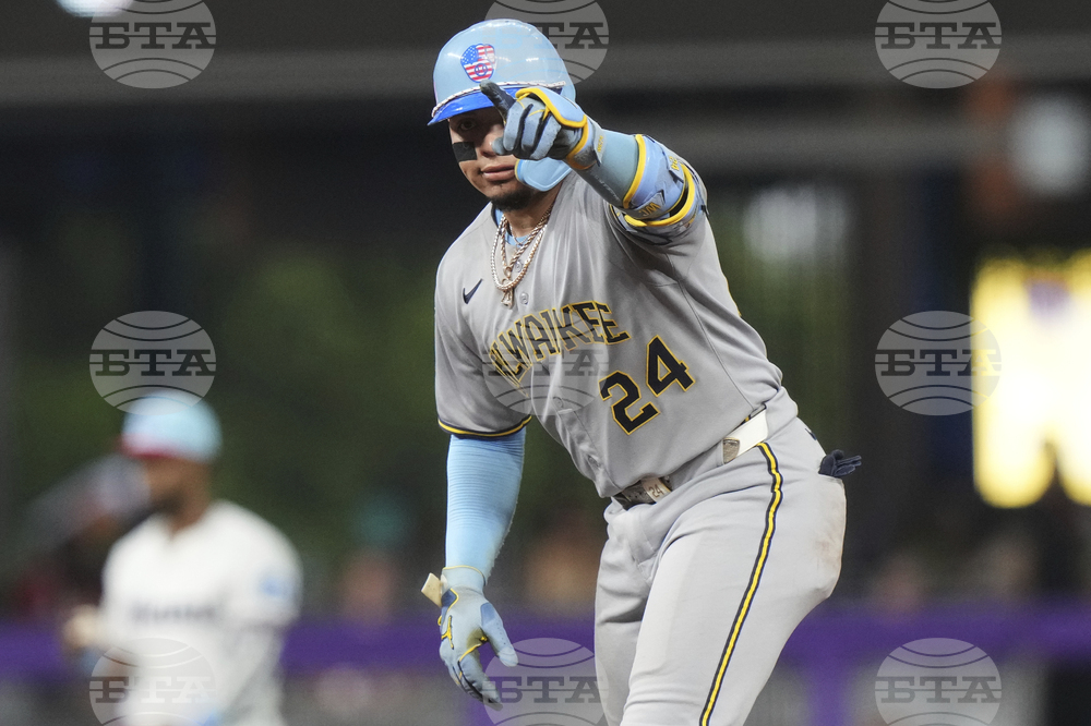 Brewers Marlins Baseball