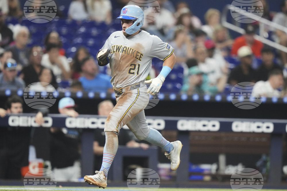 Brewers Marlins Baseball