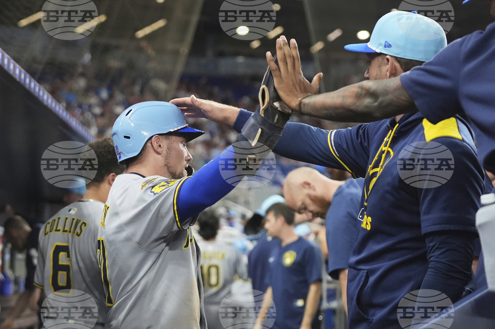 Brewers Marlins Baseball