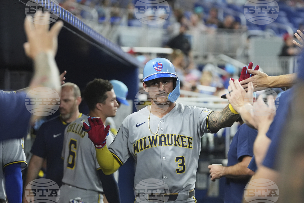 Brewers Marlins Baseball