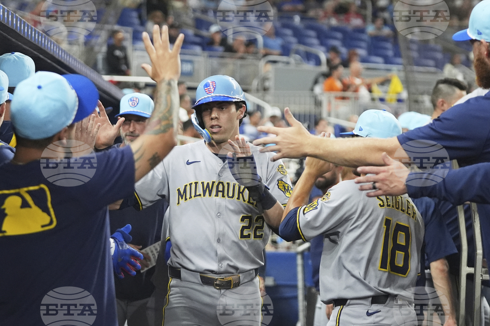 Brewers Marlins Baseball