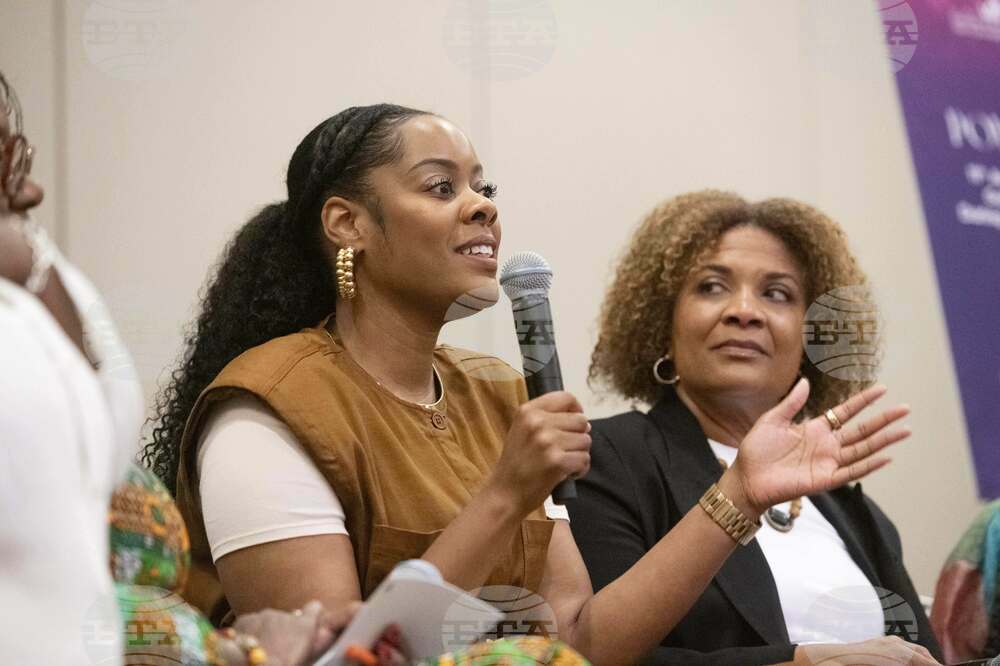 Shaylyn Cochran speaks at the NCBCP/Black Women's Roundtable