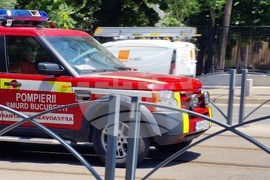 Румъния - търговски център - пожар