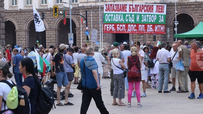 Rally in Defence of Bulgarian Lev Blocks Traffic in Central Sofia