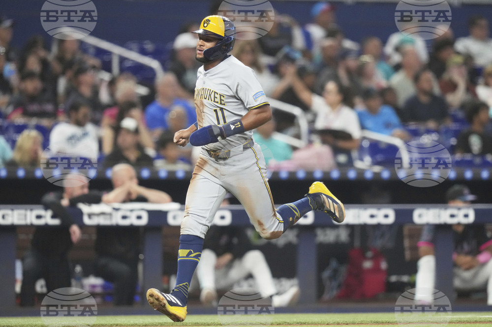 Brewers Marlins Baseball