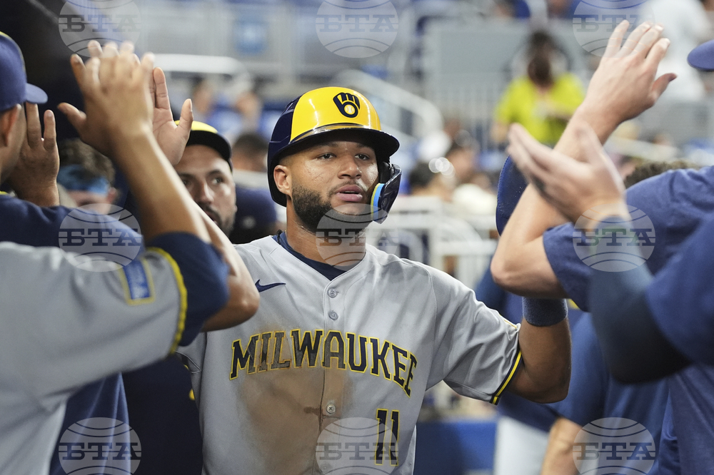 Brewers Marlins Baseball