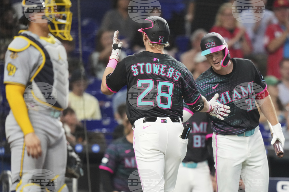 Brewers Marlins Baseball