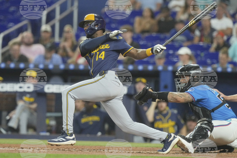Brewers Marlins Baseball