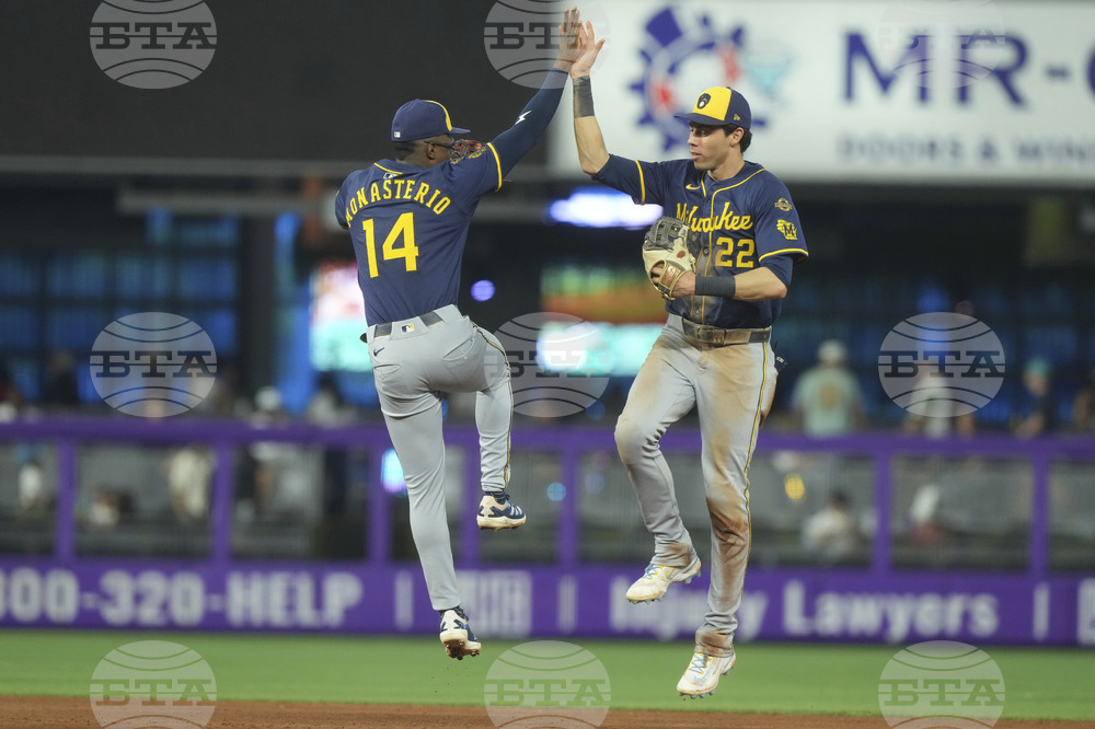 Brewers Marlins Baseball