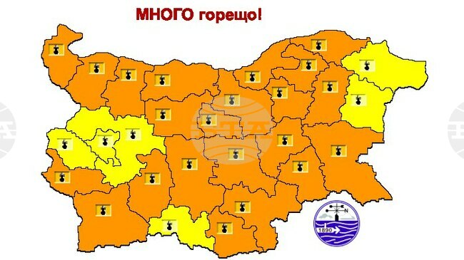 Yellow, Orange Warnings for High Temperatures in Place across Bulgaria on Tuesday