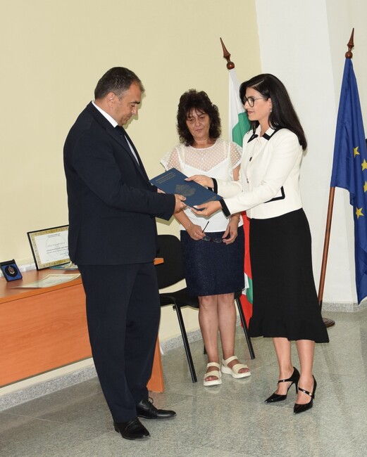 Областна администрация Видин получи благодарност за ползотворно и ефективно сътрудничество в съвместната работа с ОДМВР 