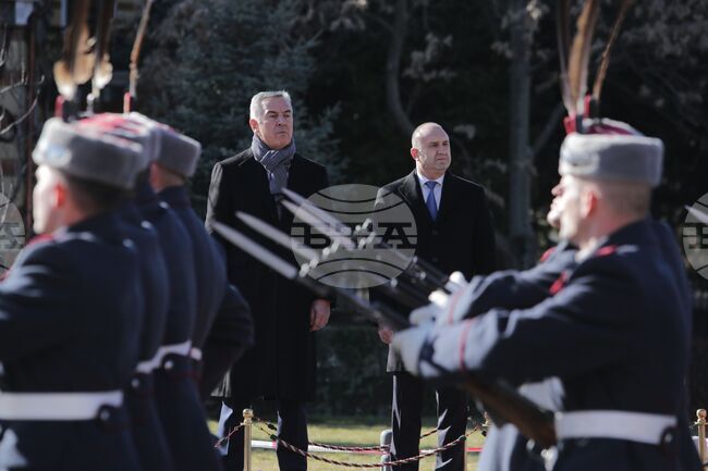 Румен Радев - Мило Джуканович - официално посрещане