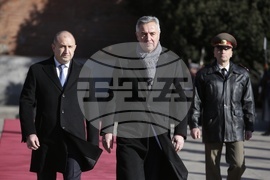 Румен Радев - Мило Джуканович - официално посрещане