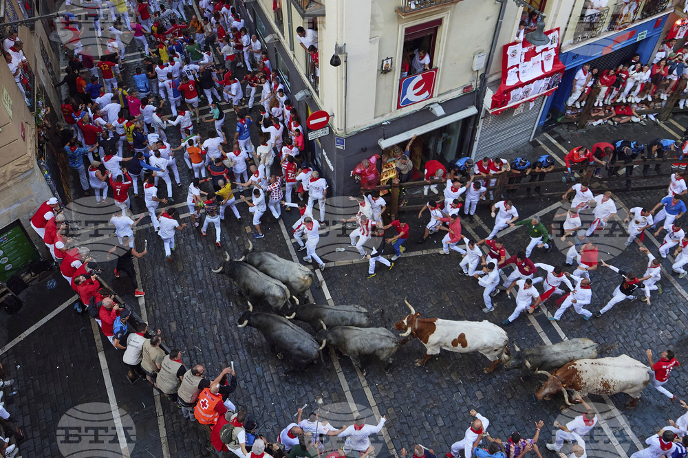APTOPIX Spain Running of the Bulls