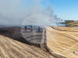 Бургас - местност "Острицата" - пожар - поглед с дрон