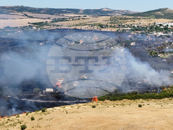 Бургас - местност "Острицата" - пожар - поглед с дрон
