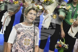 Зала "Христо Ботев" - световни шампионки по волейбол до 19 години - посрещане