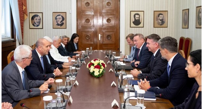 Способностите на новия учебно-боен самолет L-39 Skyfox бяха представени на среща между президента Румен Радев и компанията Aero Vodochody