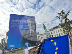 Брюксел - Благомир Коцев - протест / Снимка: БТА