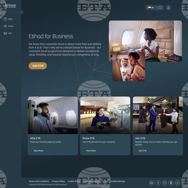 УАМ: „Етихад еъруейз“ създаде интернет портал за корпоративни клиенти