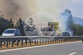 Пазарджик - автомагистрала "Тракия" - пожар - движение