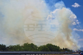 Пазарджик - автомагистрала "Тракия" - пожар - движение