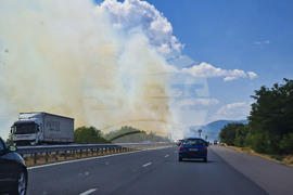 Пазарджик - автомагистрала "Тракия" - пожар - движение