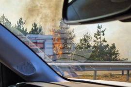 Пазарджик - автомагистрала "Тракия" - пожар - движение