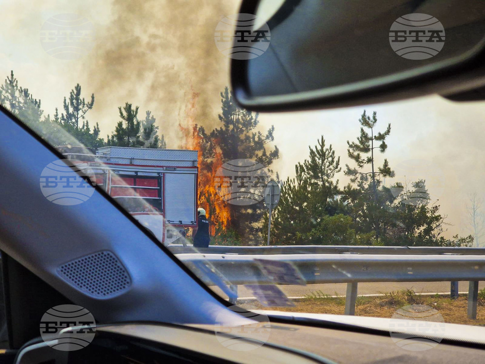 Пазарджик - автомагистрала "Тракия" - пожар - движение