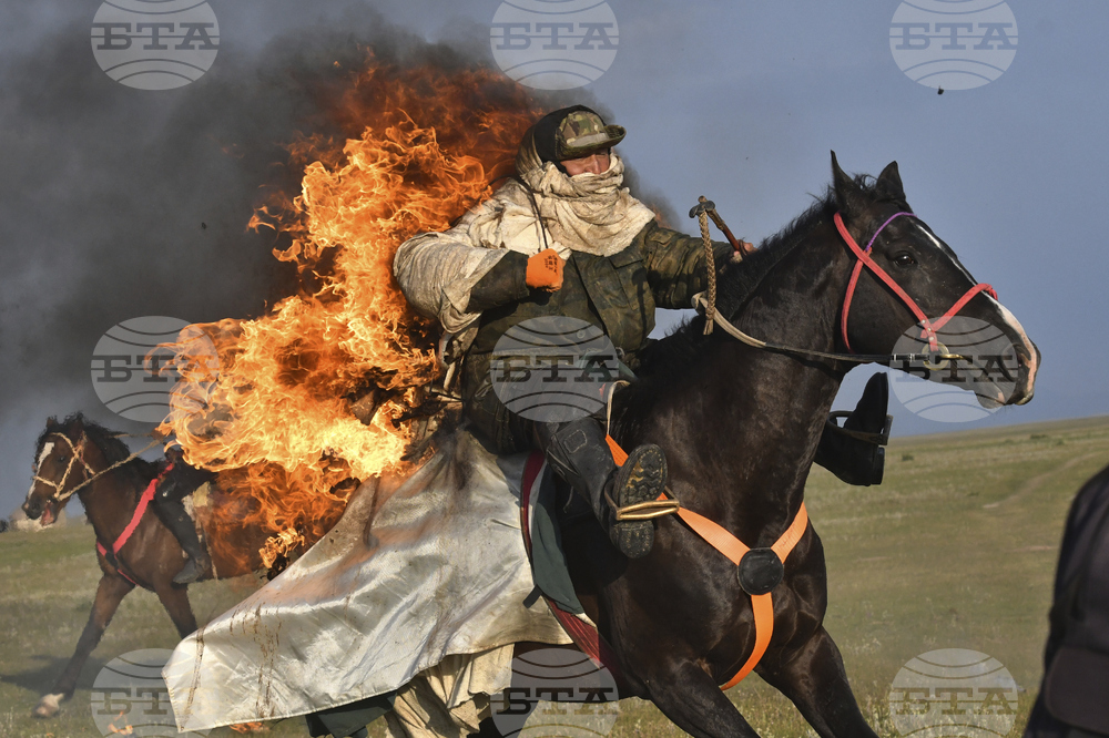 APTOPIX Kyrgyzstan Gallops