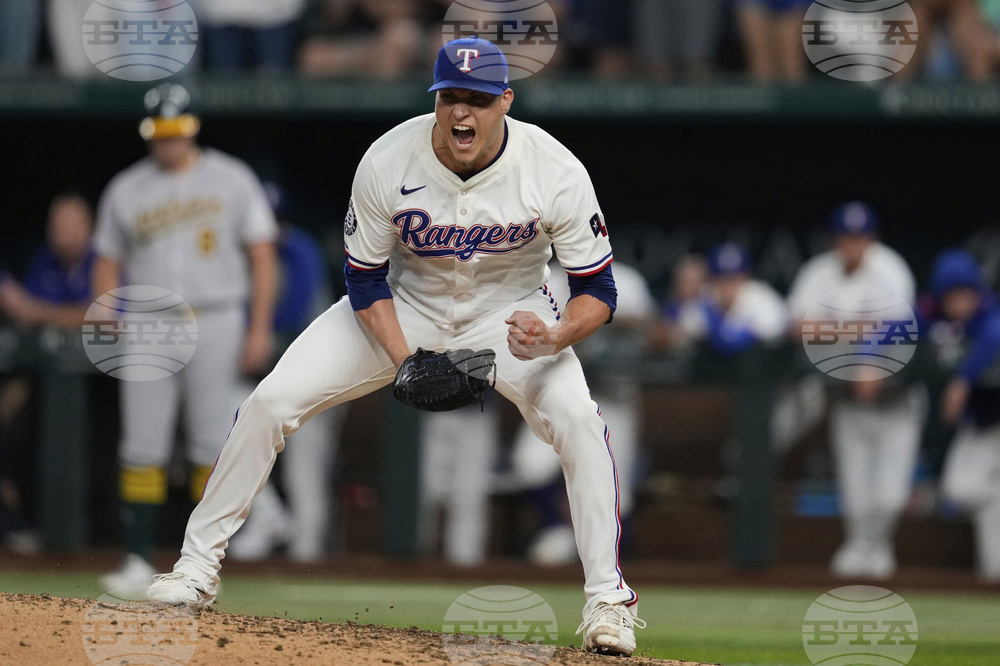 APTOPIX Athletics Rangers Baseball